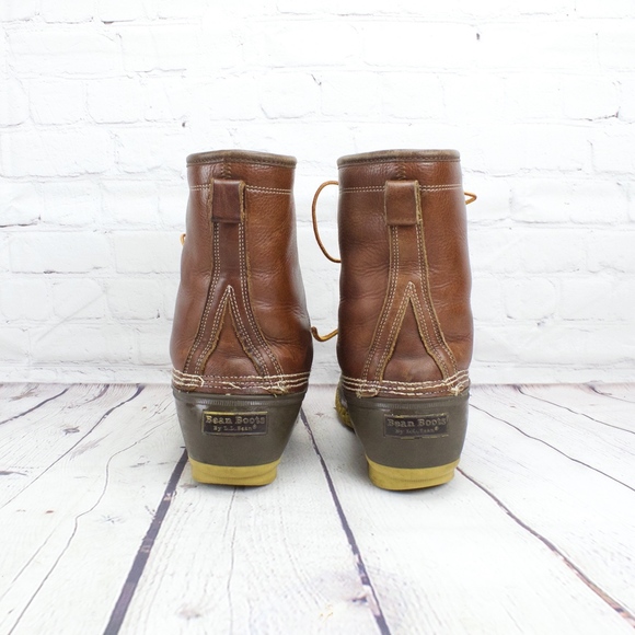 LL Bean Tumbled Leather Shearling Duck Boots 11 W - Picture 5 of 8